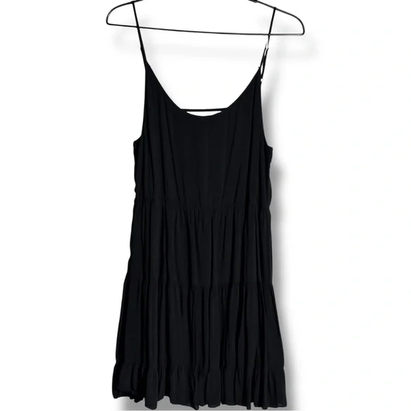 Talula Classic Black Sleeveless Skinny Strap Tiered Empire Waist Mini Dress - Picture 14 of 16